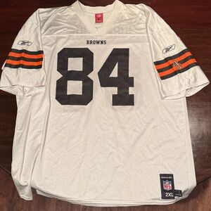 Reebok Men's White and Orange Football Jersey